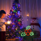 Świąteczne owoce ostrokrzewu – neon LED (5 V USB)