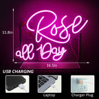 Rose all Day – LED-neonreclame (5 V USB)
