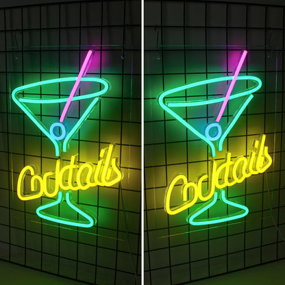 Green Cocktails 5V Mini USB LED Neon Sign - Budget Friendly