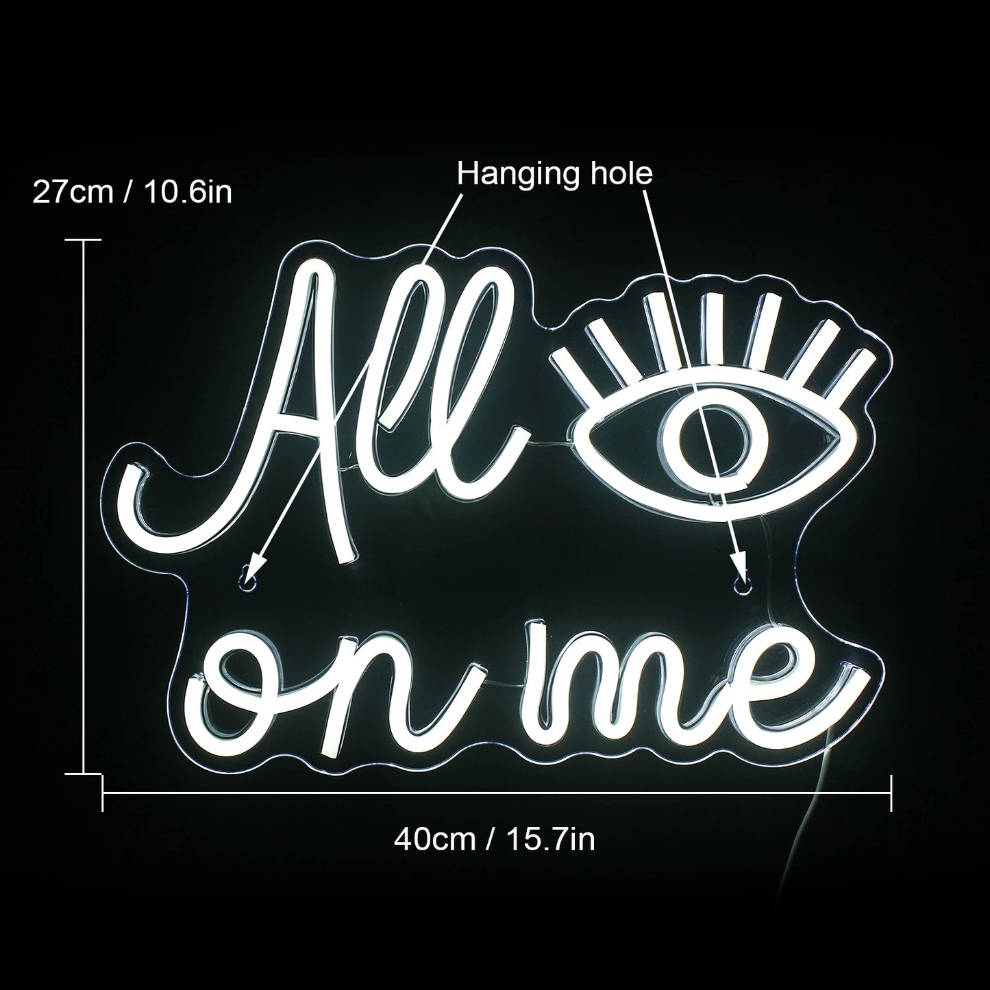 All Eyes on Me 5V Mini USB LED Neon Sign - Budget Friendly