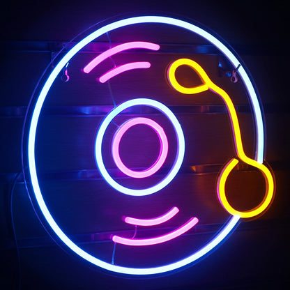 CD Vinyl Record 5V Mini USB LED Neon Sign - Budget Friendly