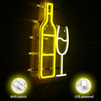 Бутилка вино и чаша – светеща реклама от LED неон (5 V USB)