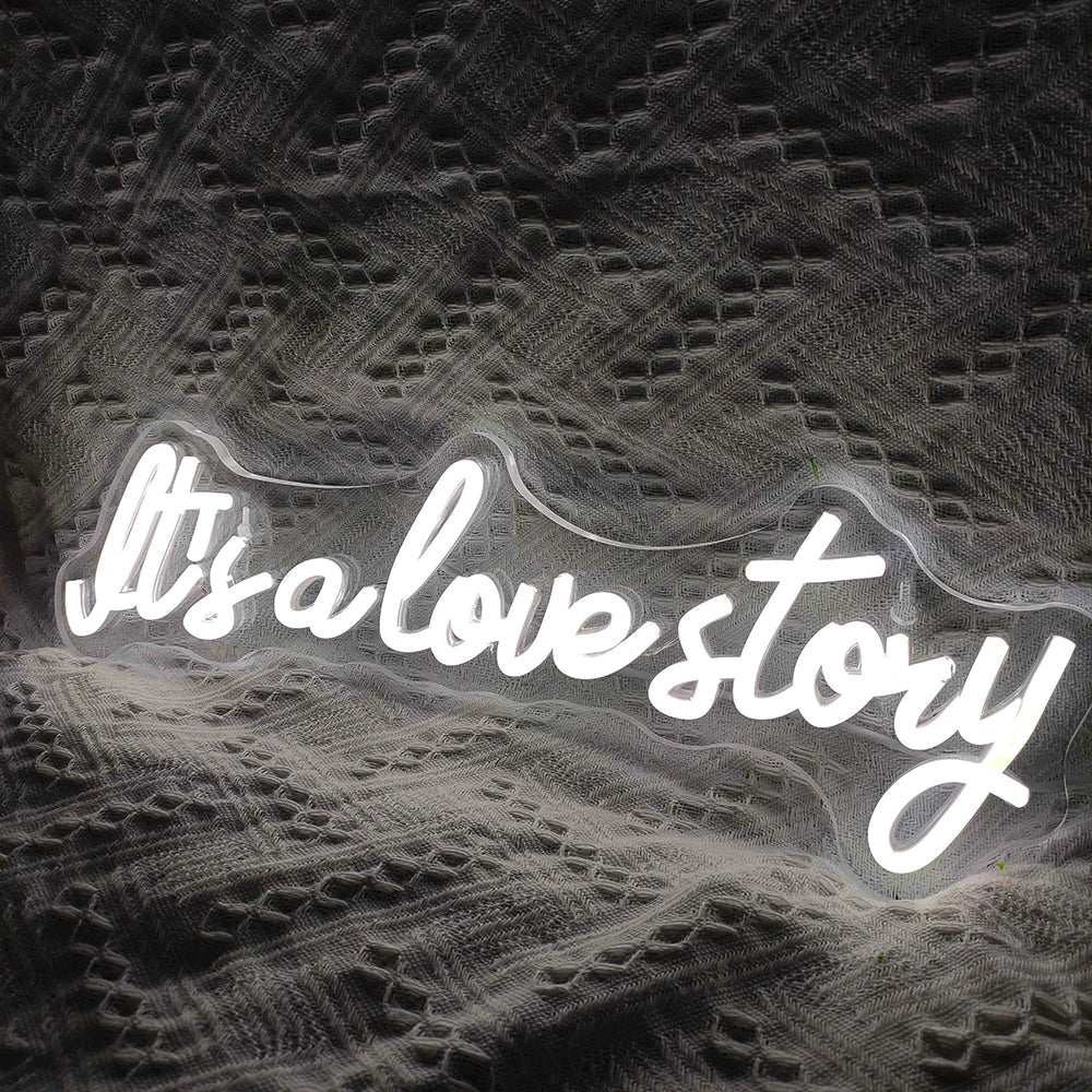 It's a Love Story – Schrijfletters – LED-neonbord (5 V USB)