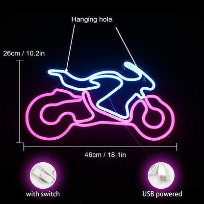 Motorcycle 5V Mini USB LED Neon Sign - Budget Friendly