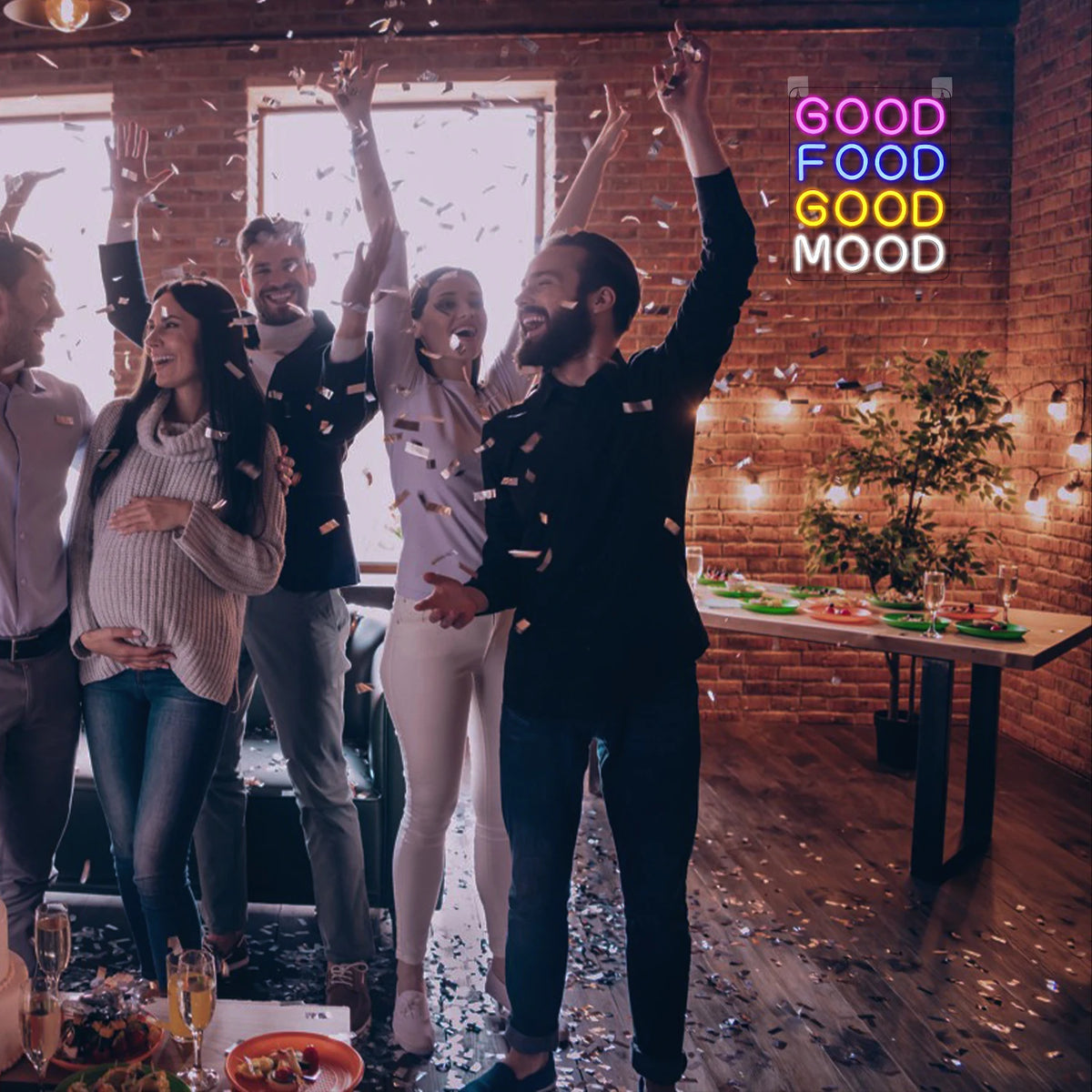 Good Food Good Mood – enseigne néon LED (5 V USB)