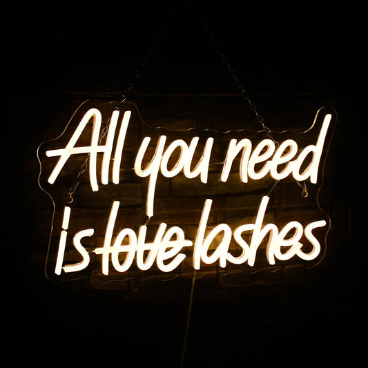 All You Need is Lashes 5V Mini USB LED Neon Sign - Budget Friendly