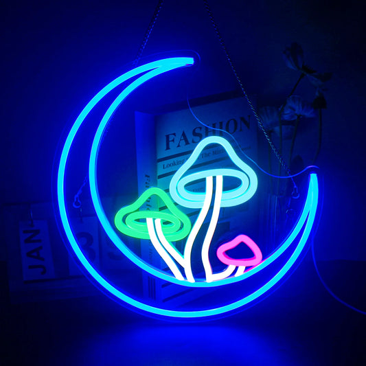 Moon Mushroom 5V Mini USB  LED Neon Sign - Budget-Friendly