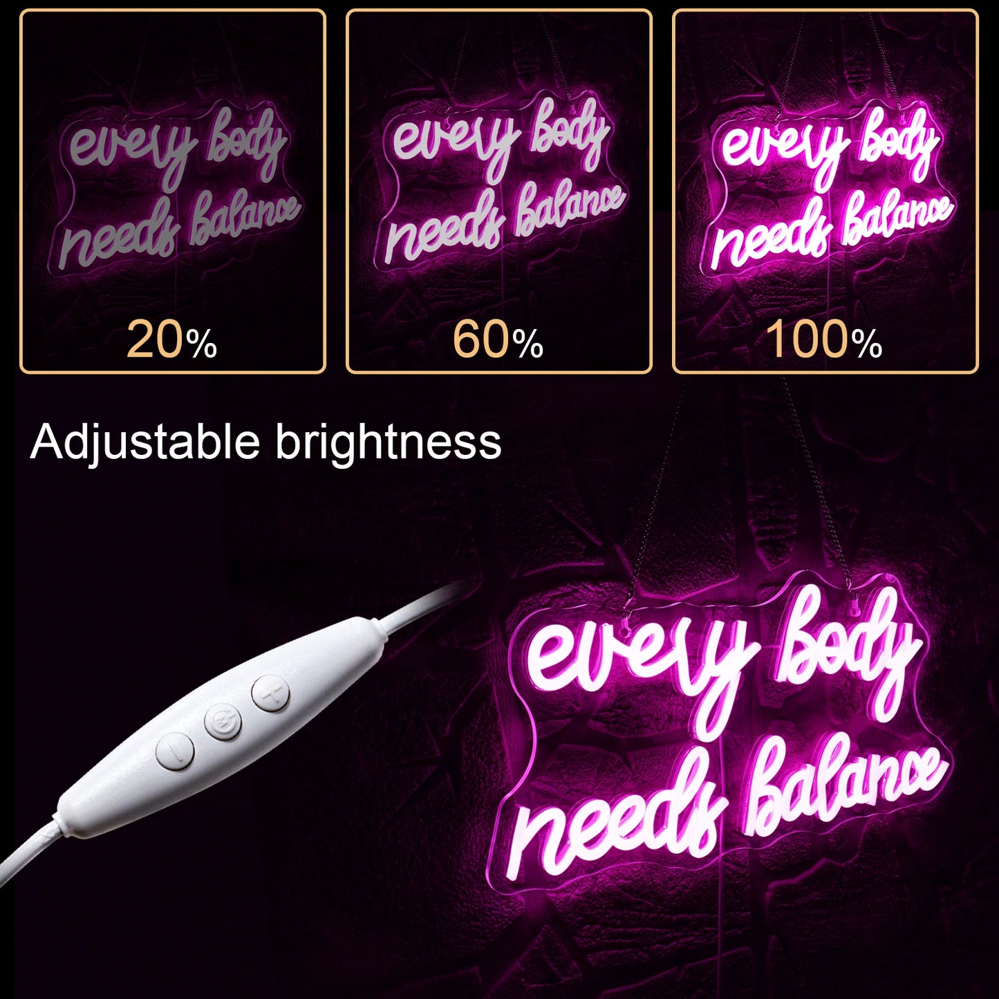 Every Body Needs Balance 5V Mini USB  LED Neon Sign - Budget Friendly