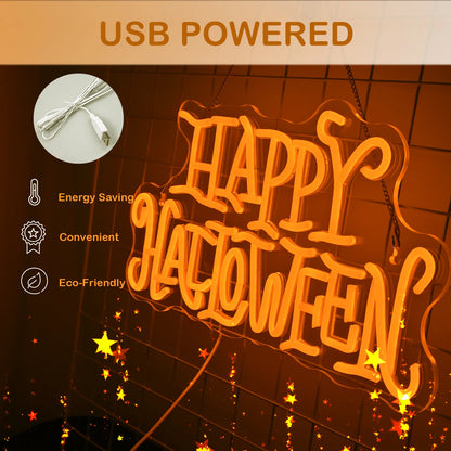 Happy Halloween 5V USB LED Świecący Napis - Przyjazny dla Budżetu