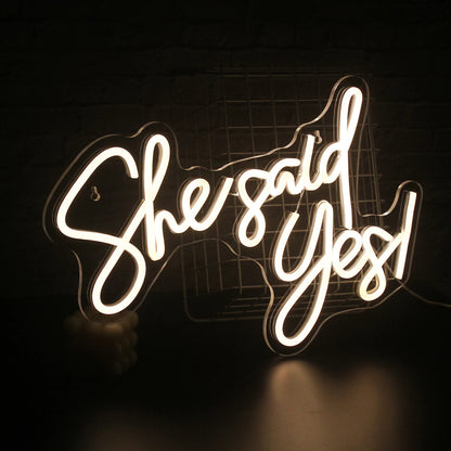 She Said Yes 5V Mini USB LED Neon Sign - Budget Friendly