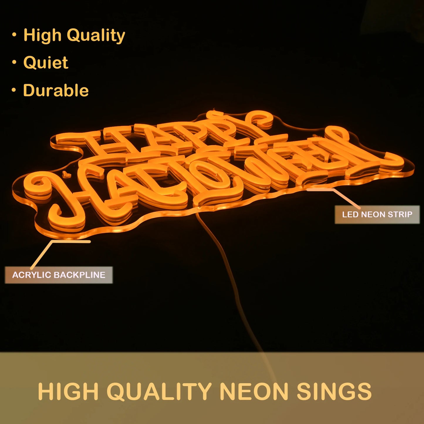 Happy Halloween 5V USB LED Świecący Napis - Przyjazny dla Budżetu