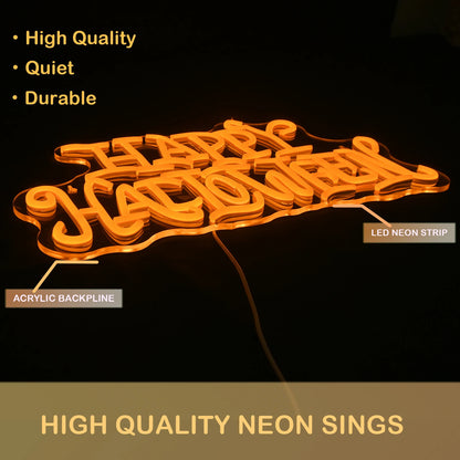 Happy Halloween 5V USB LED Świecący Napis - Przyjazny dla Budżetu