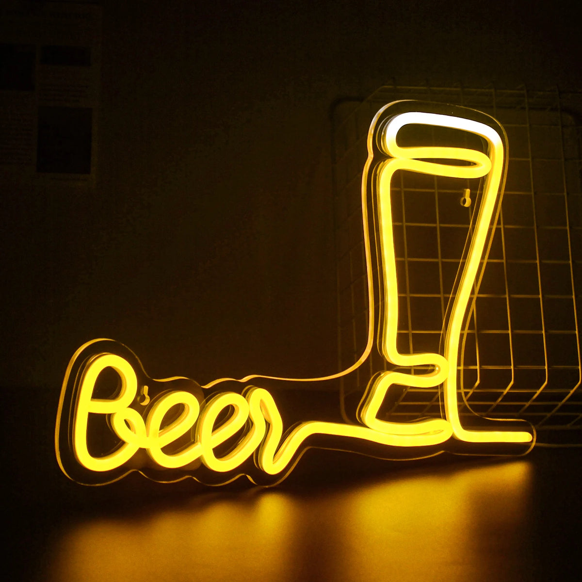 Beer – Hoog bierglas – LED-neonreclame (5 V USB)