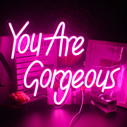 You Are Gorgeous 5V Mini USB LED Neon Sign - Budget Friendly