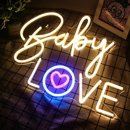 Baby Love 5V Mini USB LED Neon Sign - Budget Friendly