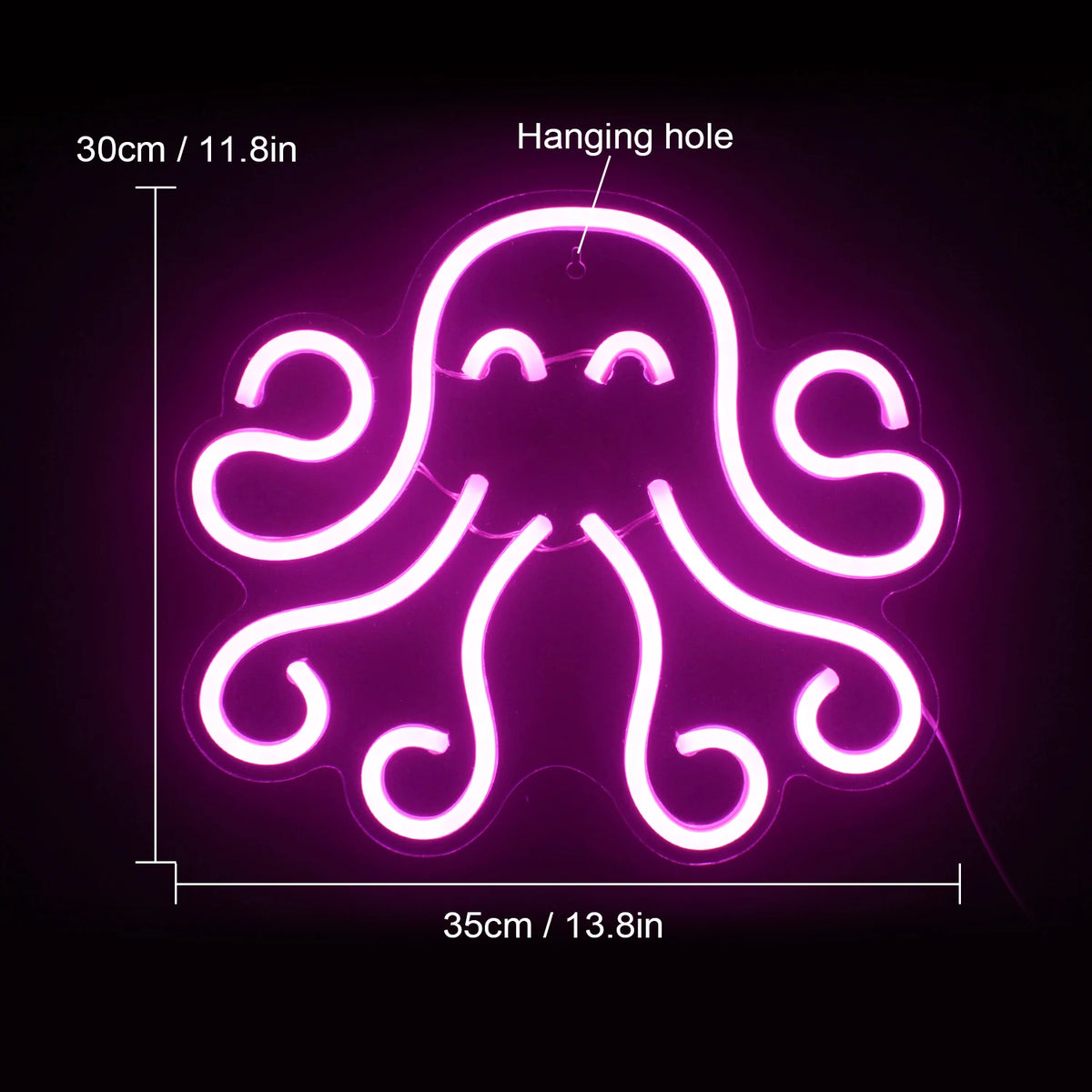 Blæksprutte – LED-neonskilt (5 V USB)
