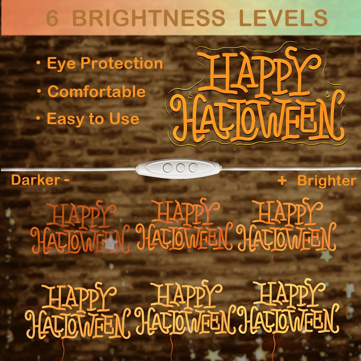 Happy Halloween 5V USB LED Świecący Napis - Przyjazny dla Budżetu