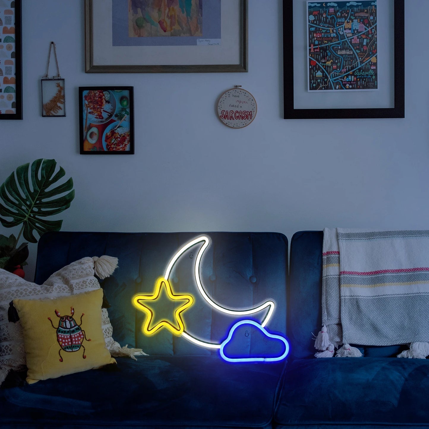 Moon Star 5V Mini USB LED Neon Sign - Budget Friendly