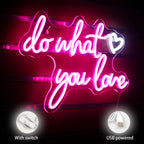 do what you love – Herz – LED-Neonschild (5 V USB)