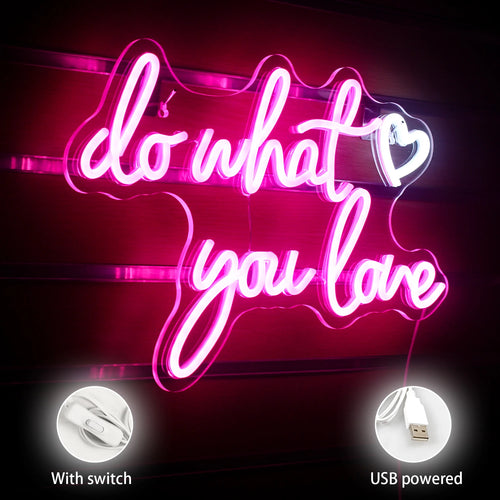 do what you love – Srce – LED neonski napis (5 V USB)