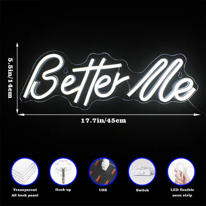 Better Me 5V Mini USB LED Neon Sign - Budget Friendly