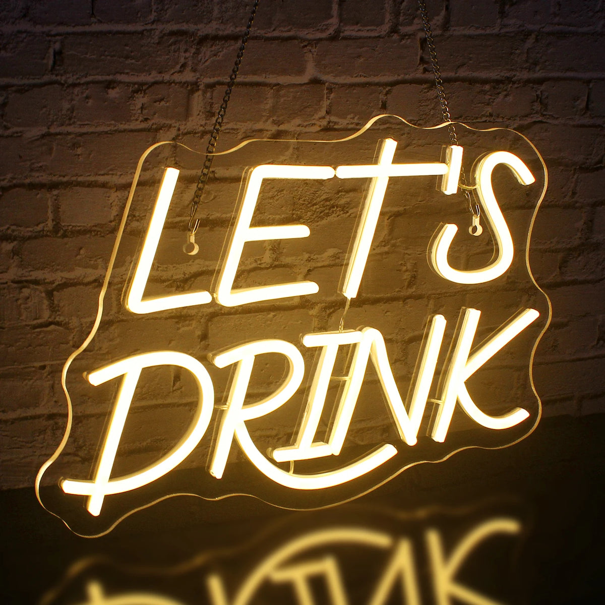 Let's Drink – LED neonová cedule (5 V USB)