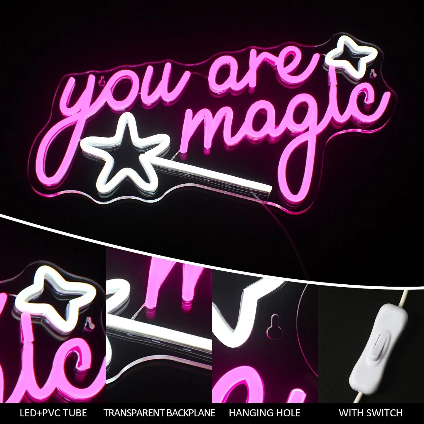 You Are Magic 5V Mini USB LED Neon Sign - Budget Friendly