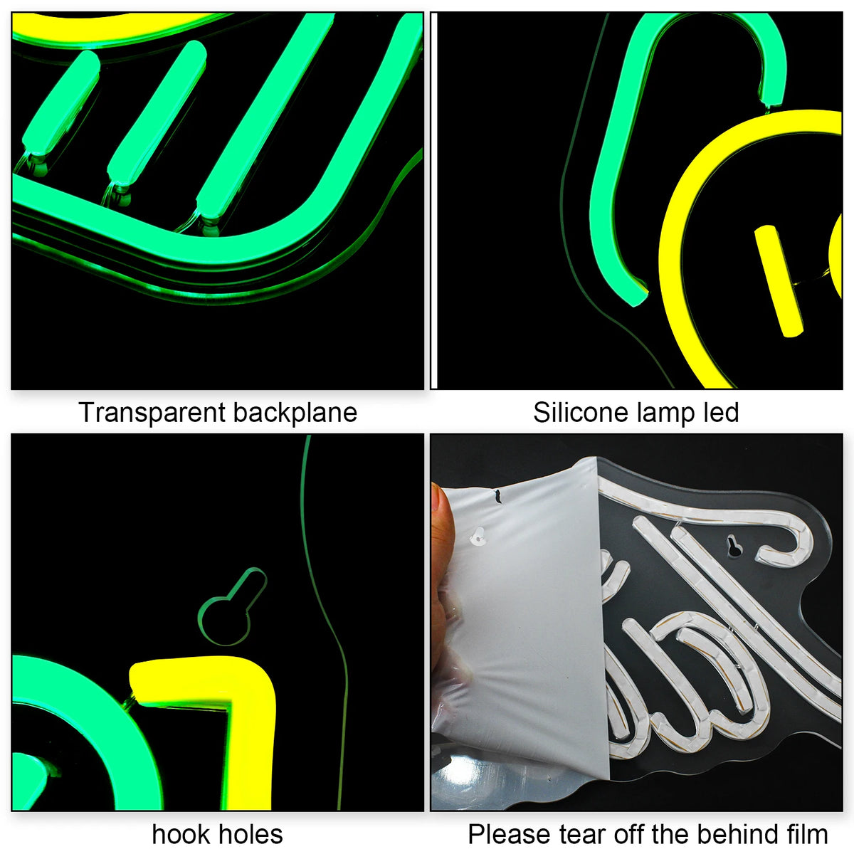 Cactus cowboy jouant de la guitare – néon mural LED (5 V USB)