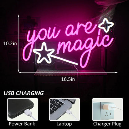 You Are Magic 5V Mini USB LED Neon Sign - Budget Friendly