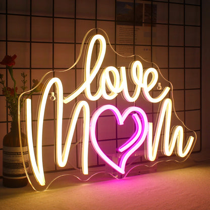 Love Mom 5V Mini USB LED Neon Sign - Budget Friendly