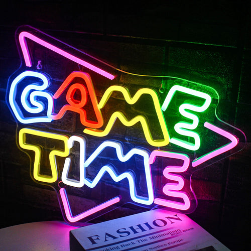 GAME TIME – Trokut – LED neonski natpis (5 V USB)