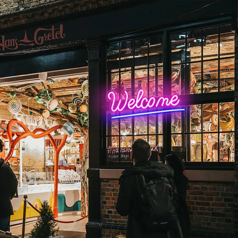 Semn Neon LED USB 5V "Welcome" - Economic