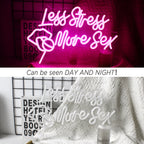 Less Stress More Sex – Lèvres et sucette – néon LED (5 V USB)