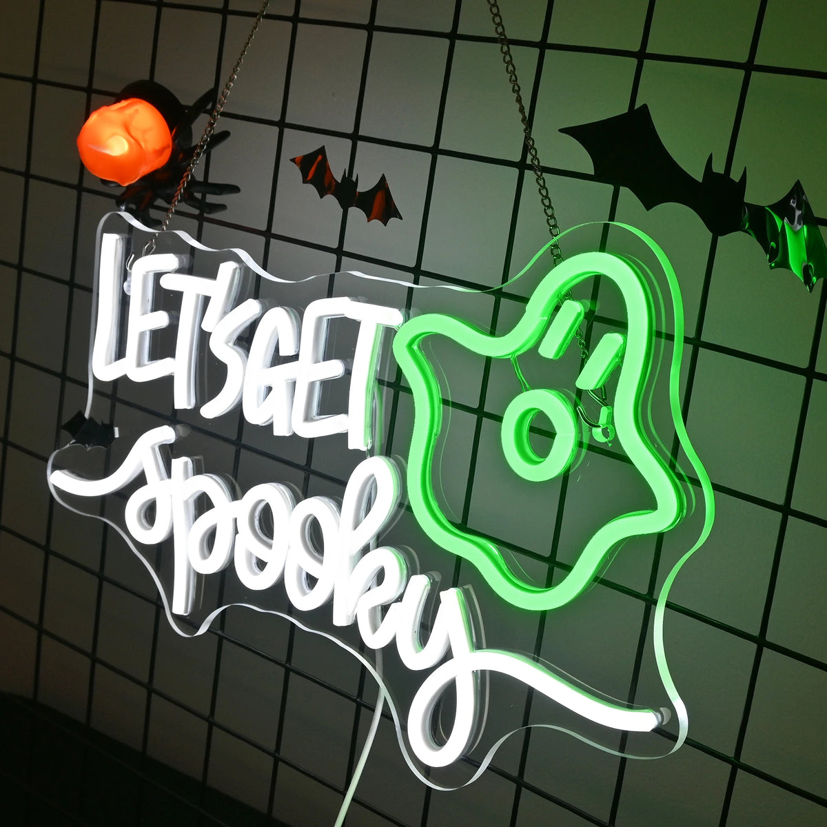 “Boo” (kõrvits, nõiakübar) – LED-neoonsilt (5 V USB)