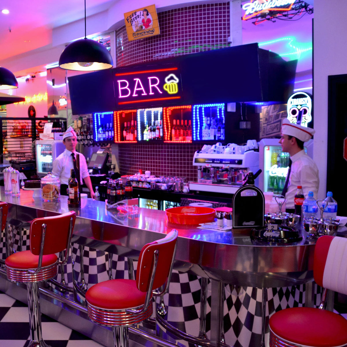 BAR – Söröskorsó és vízszintes keret – LED-neon fényreklám (5 V USB)