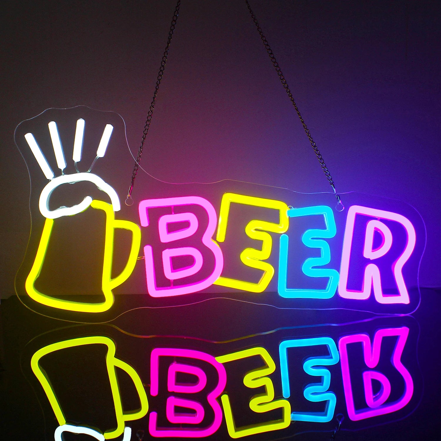 Beer Glass Led Sign Affordable Custom Beer LED Neon Sign for Home Decor – The Art Neon