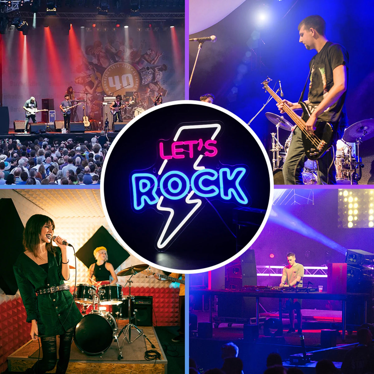 Let's Rock 5V USB LED světelný nápis - Cenově výhodný
