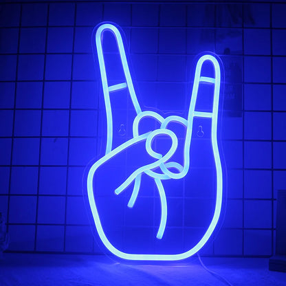 Peace Gesture 5V Mini USB  LED Neon Sign - Budget-Friendly