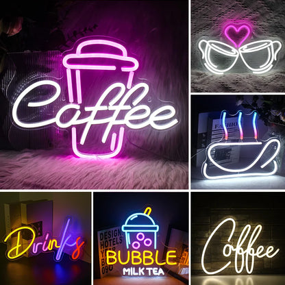 Coffee 5V Mini USB LED Neon Sign - Budget Friendly