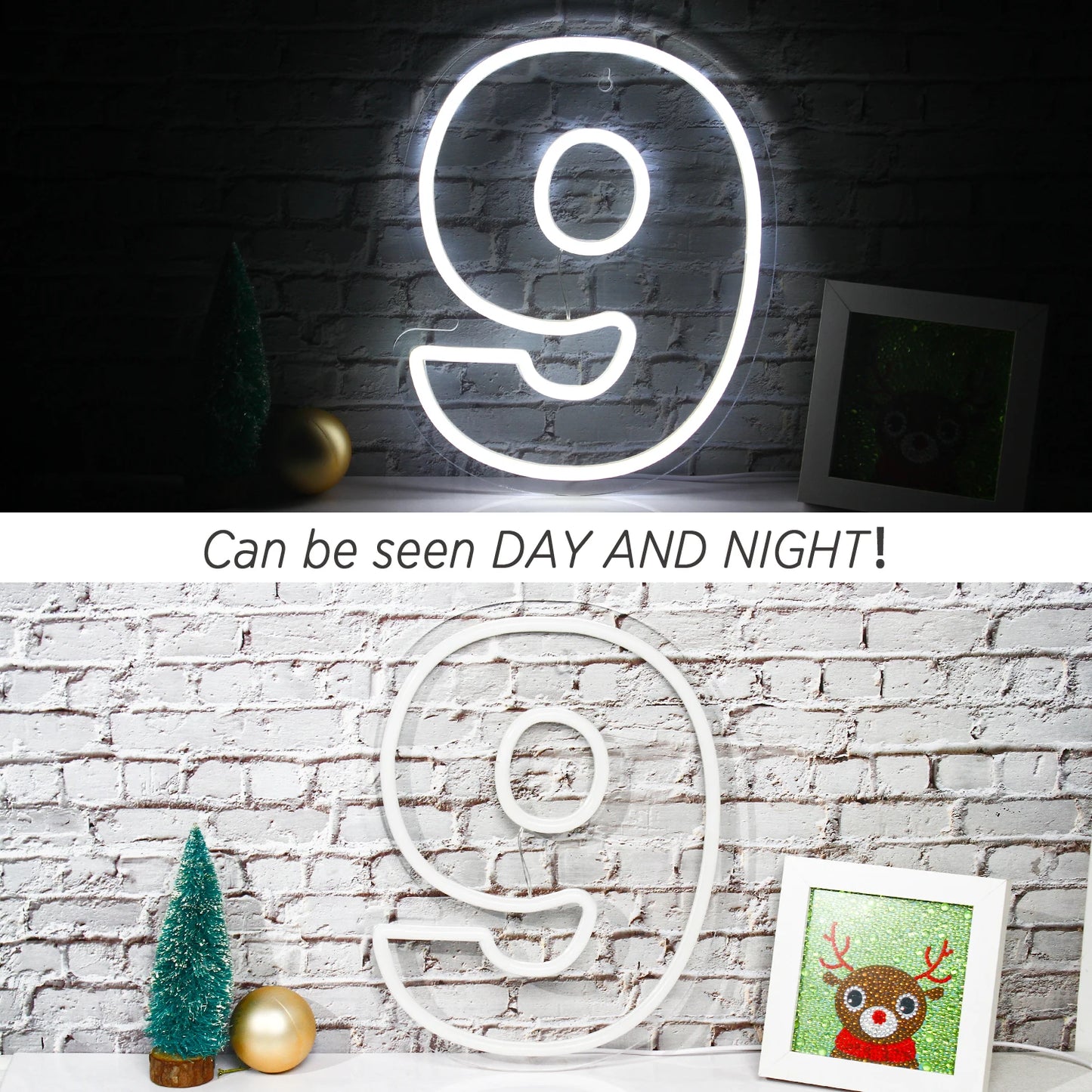 Birthday 0-9 Digital Number 5V Mini USB LED Neon Sign - Budget Friendly