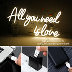Texte de nuntă prestabilite – neon LED (5 V USB)