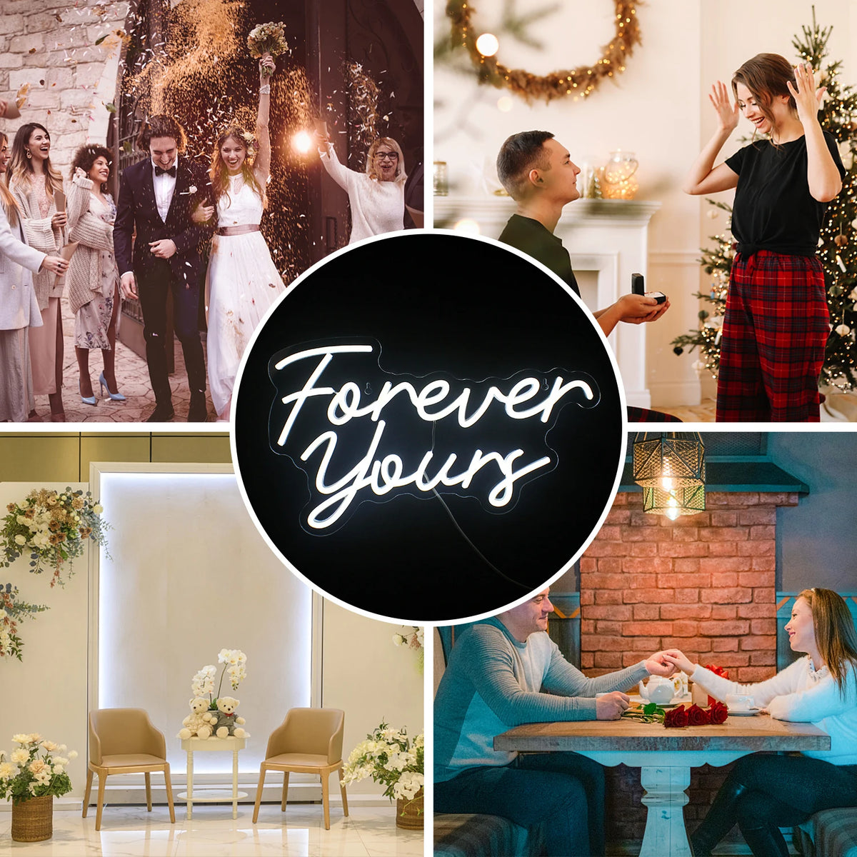 Forever Yours – semn luminos neon LED (5 V USB)