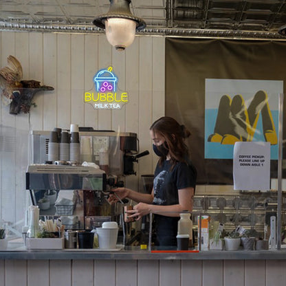 Bubble Milk Tea 5V USB LED světelný nápis - Cenově Dostupný