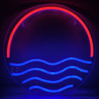 Zonsondergang en zee – LED-neonbord (5 V USB)