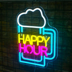 HAPPY HOUR – Vrček piva – LED neonska reklama (5 V USB)