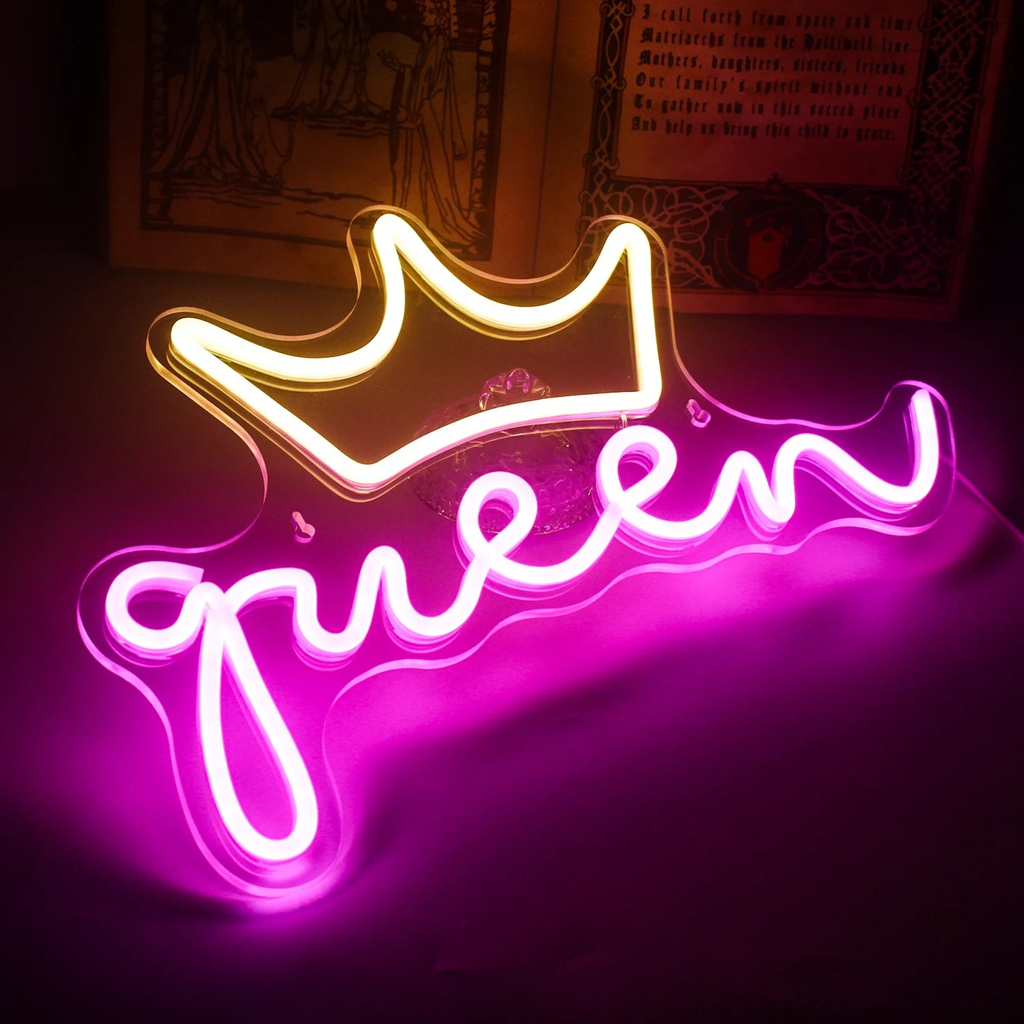 Queen 5V Mini USB LED Neon Sign - Budget Friendly