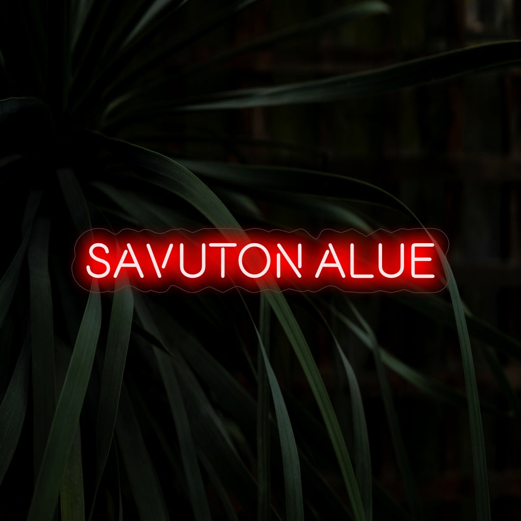 "Savuton Alue Neon Sign" is a unique and intriguing addition, perfect for spaces that embrace a smoke-free environment. Illuminate with the clarity and freshness of a smoke-free zone!