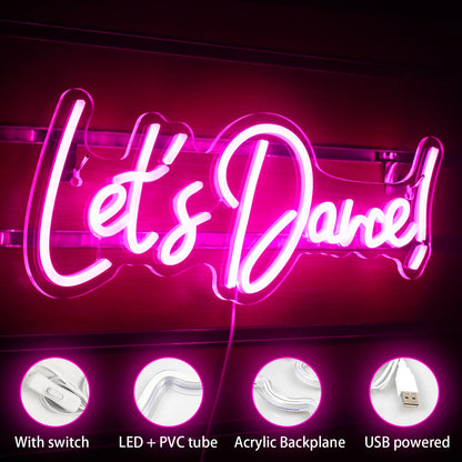 Let's Dance 5V USB LED Ljusskylt - Prisvärd