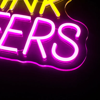 Eat Drink Cheers 5V Mini USB  LED Neon Sign - Budget Friendly