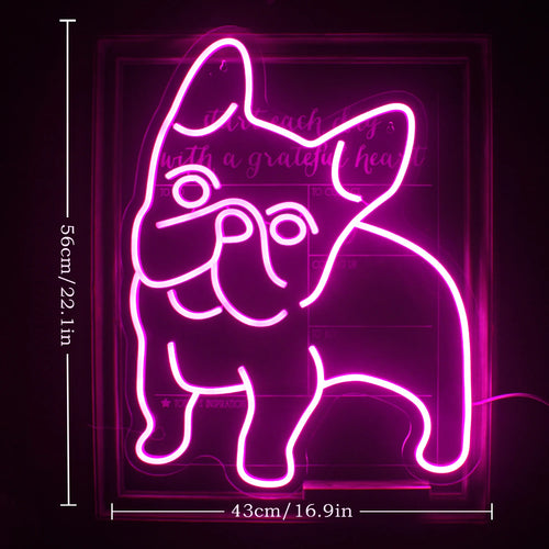 Perro rosa – cartel de neón LED (5 V USB)